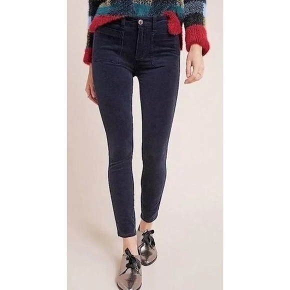Anthropologie Pilcro Navy High-Rise Skinny Corduroy Jeans - Picture 1 of 6